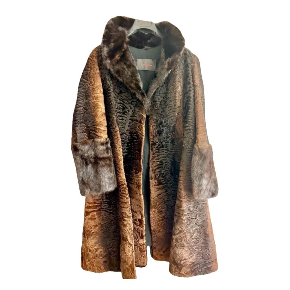 Elegant Brown Fur Cape Coat